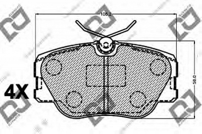 DJ PARTS bp1174 -  Комплект тормозных колодок, дисковый тормоз